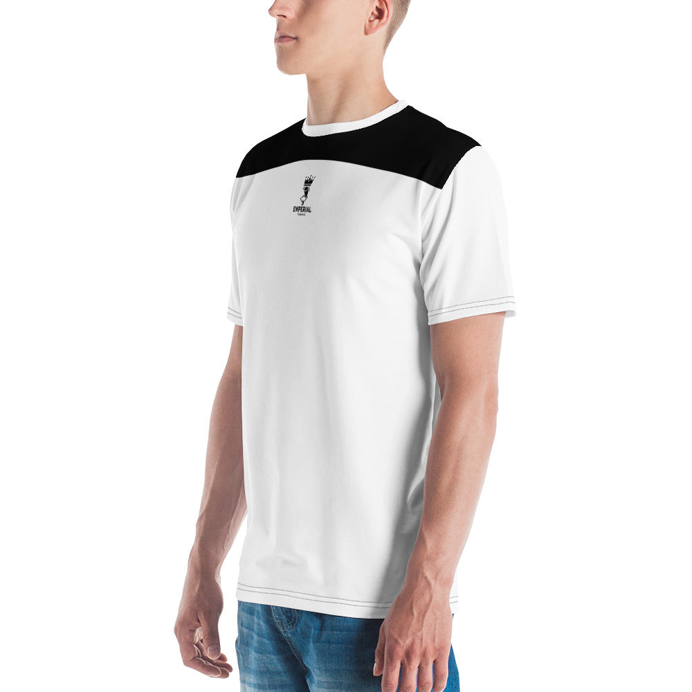 Emperial Tennis Classic Contrast Tee, comfortable cotton touch polyester jersey, stylish black and white design.